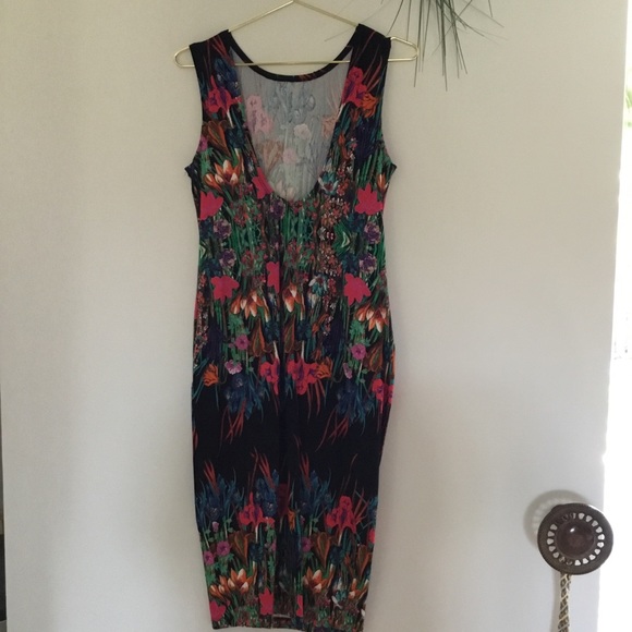 😍🧡ASOS Reflection Floral Sleeveless Midi Dress multi - Picture 5 of 7